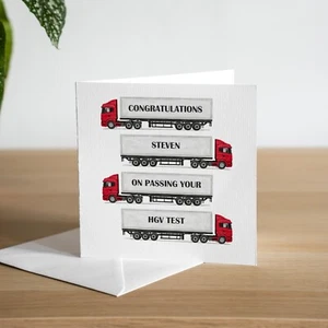 Tarjeta de prueba de conducción de camión personalizada aprobada licencia HGV tarjeta de felicitación - Imagen 1 de 2