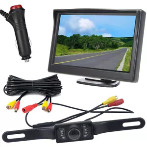 Easy 5" Car Monitor IR Night Vision Rear View Parking Backup Camera Kit DC 12V - Picture 1 of 24