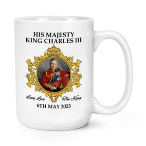 King Charles III 2023 15oz Large Mug Cup Kings Coronation Commemorative Gift - Picture 1 of 1