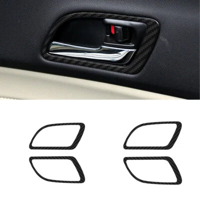 Cubierta de manija de puerta interior de fibra de carbono 4 piezas para Acura ILX 2016-2022 Foto 1 de 4