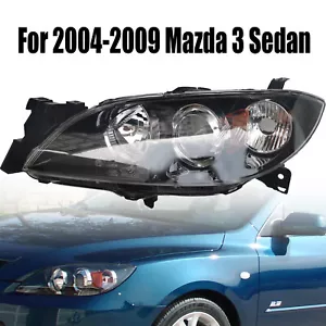 Headlamp Headlight For Mazda 3 Sedan 2004-2009 Smooth Surface Left Driver Side - Picture 1 of 12