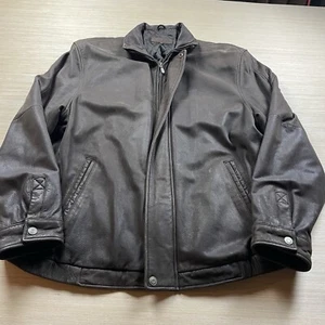 Vintage John Ashford Leather Jacket XLT Men’s Quilted Y2K 90s Soft - Picture 1 of 11