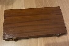 Vintage Wooden Jewellery Display Box for Retail or Personal Lined 11” x 5.75"