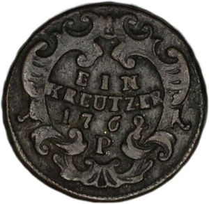 AUSTRIA coin 1 Kreuzer 1762 P Choice Fine - Picture 1 of 7