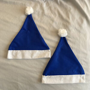 Lot de 2 chapeaux de Noël feutre bleu costume de fête pull de fête