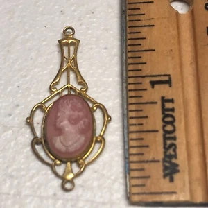 Vintage Antique Yellow Gold Sardonyx Cameo Seed Pearl Lavalier Pendant - Picture 1 of 4
