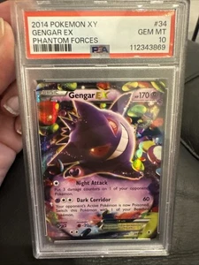 2014 POKEMON XY PHANTOM FORCES #34 GENGAR EX PSA 10 English Gem Mint - Picture 1 of 2