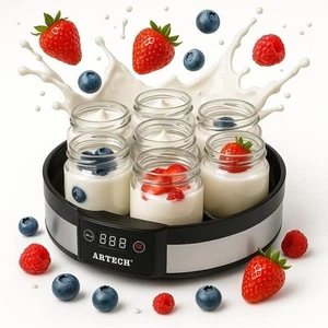 Yogurtera Digital Automática con 7 Tarros de Vidrio Yogurtera Eléctrica Postre - Imagen 1 de 7