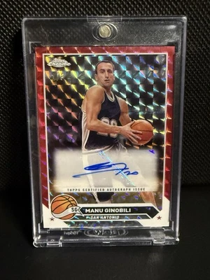 Manu Ginobili 2023 Topps Chrome Auto #CGMG #1/5 Red Refractor FOTL - Image 1 of 2