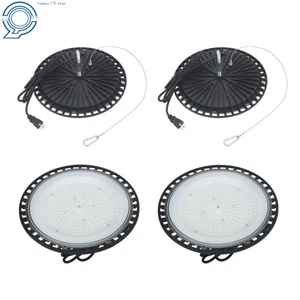 4 Pcs Lighting Fixture 150W UFO LED High Bay Light 18000LM With Hook Safety Rope - Picture 1 of 18