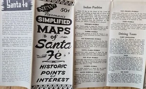 1950s Norman's Simplified Maps of Santa Fe New Mexico Detailed Historic Points - Picture 1 of 7