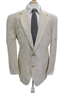 Paul Fredrick Mens Silk Beige Sport Coat Size 43 - Picture 1 of 10