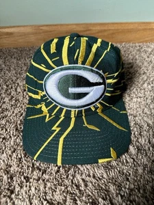Vintage Starter Packers Hat 90s Green Bay Shockwave Shattered Snapback Cap - Picture 1 of 6