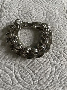Vintage Monet Silver Tone Chain 7”  Bracelet Jewelry Gar5-14 - Picture 1 of 7