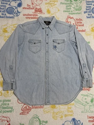 Ralph Lauren Double RRL Men's Denim Western Shirt X-Large Pearl Snap - Image 1 of 4