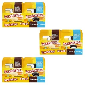 Paquete de variedades Lunchables 3 kits de aperitivos (18 almuerzo total) 9 jamón y quesos cheddar - Imagen 1 de 1