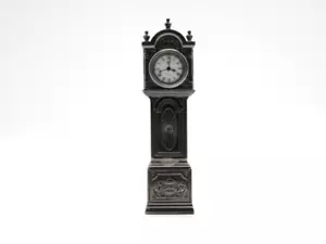 Vintage Miniature Metal Doll House Grandfather Clock China Case 4.25" Works - Picture 1 of 13