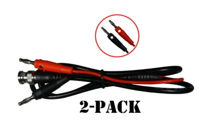 AST LABS 2x Test Lead [3 ft] Banana Plug w/ Cross Hole Male to BNC (#993-001Q2)