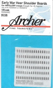 Bogenschütze früher Krieg Artiller Truppen Uniform Schulterbrett Transfer Aufkleber FG35049C - Bild 1 von 1