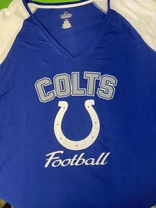 NFL Indianapolis Colts Majestic Plus Size V-Neck T-Shirt Women's X-Large NWT - Picture 1 of 6