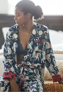 Anthropologie Cornelia O'Donovan Sweet Dreams Horse Flannel Pajama Top XS - Picture 1 of 10