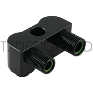 LS1 LSX AC Compressor O-Ring Adapter Block 3/4-16 7/8-14 Aluminium - Black - Picture 1 of 6