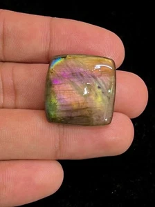 38 Ct Natural Multi Fire Labradorite Square Cabochon Gemstone 24x23x6 mm DJ=96 - Picture 1 of 7