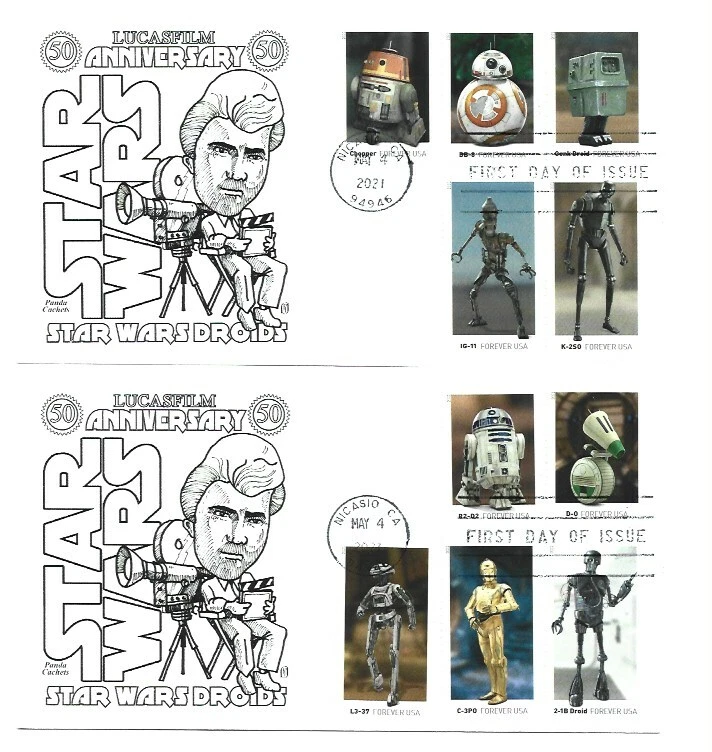  5573-82 Star Wars Droids on two, Panda Cachets FDCs  - Image 1 of 1