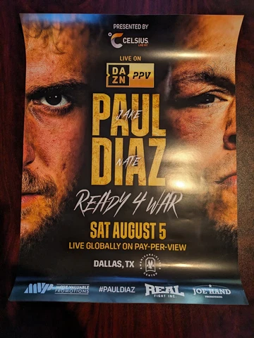 Jake Paul vs Nate Diaz 18x24 Promotional Boxing Poster Cover