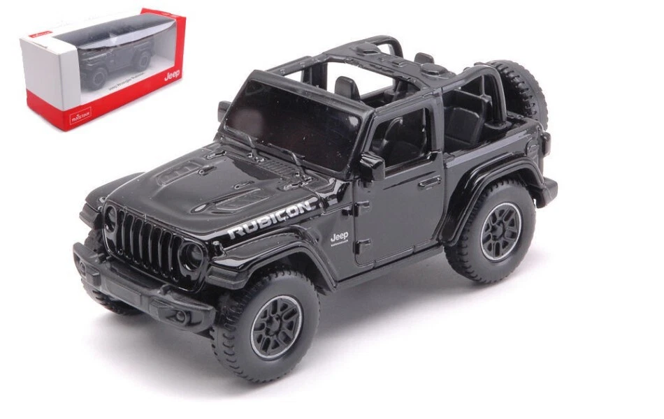 MODELLINO AUTO STATICO RASTAR JEEP WRANGLER RUBICON OPEN NERO SCALA 1:43 - Immagine 1 di 4