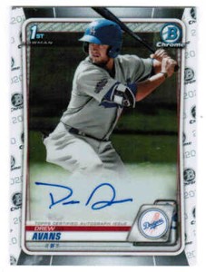 2020 BOWMAN CHROME DREW AVANS CPA-DA PROSPECTS 1ST AUTOGRAPH AUTO LA DODGERS