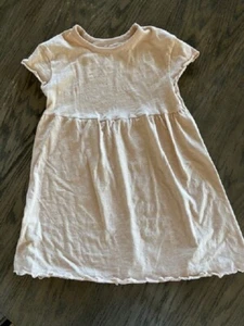 LITTLE CO LIGHT PINK EMPIRE WAIST JEWEL NECK SHORT SL DRESS SZ 6 GENTLY WORN - Picture 1 of 4