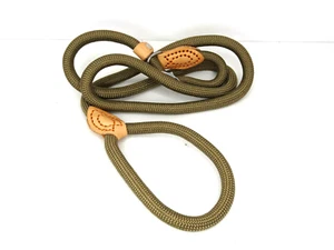 Nylon Rope Slip Dog Lead Adjustable Collar and Leash 6ft Long – Olive Green - Picture 1 of 3