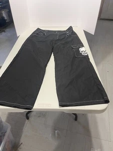 Rumwe Hose Streetwear Grunge Skater weites Bein XXL schwarz mit Totenkopf - Bild 1 von 3