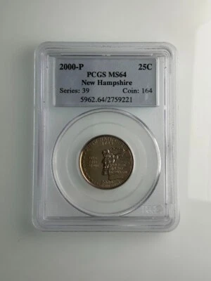 2000-P New Hampshire State Quarter 25c PCGS MS64 - Image 1 of 4