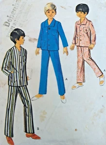 Vintage 1970s Style Boys' Pyjamas Sewing Pattern 3228 Size 6 Chest 25" 64cm - Picture 1 of 3