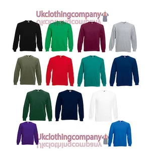 Fruit of the Loom Men's Classic Raglan Sweatshirt Unisex Jumper - S M L XL 2XL - Picture 1 of 12