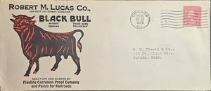 Robert Lucas Black Bull Cements And Paints Railroads Illustrated Advertising IL - Picture 1 of 2