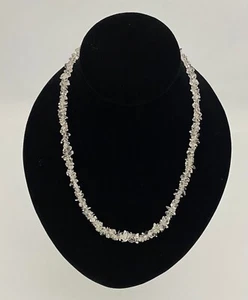 "COLLAR CON CHIP DE CRISTAL DE CUARZO NATURAL CUENTAS 18" Moda Destacado Sanación Reiki - Imagen 1 de 2