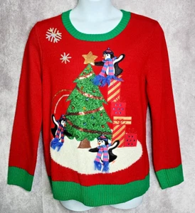 Rote Pinguine Weihnachtspullover Urlaub Festlich Pullover XL Lisa International - Bild 1 von 7