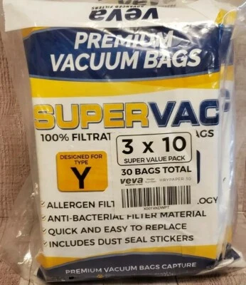 Lot Of 3(30)*Veva Premium Vacuum Bags*Type Y*10 Count*Brand New*Free Shipping  - Image 1 of 4