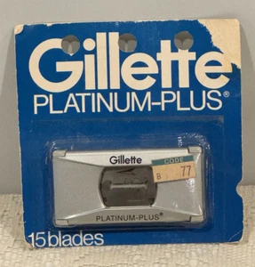 Vintage Gillette Platinum-Plus 15 Rasierklingen Neu auf Karton Made in USA - Bild 1 von 12