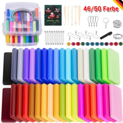 46/50 Farben Soft Polymer Ton Ofen Clay Modellierung Knete Modelliermasse Kit - Bild 1 von 4