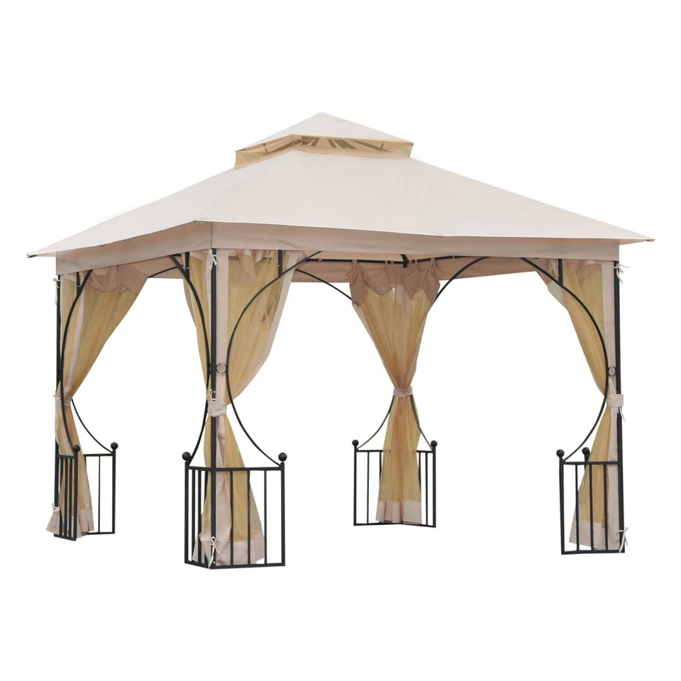Outsunny 3x3m Gazebo with Steel Frame - Beige (UK84C-0050331)