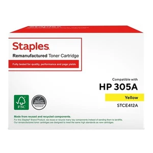 Staples Toner Cartridge Replacement for HP 305A (Yellow) 1004304 - Afbeelding 1 van 9