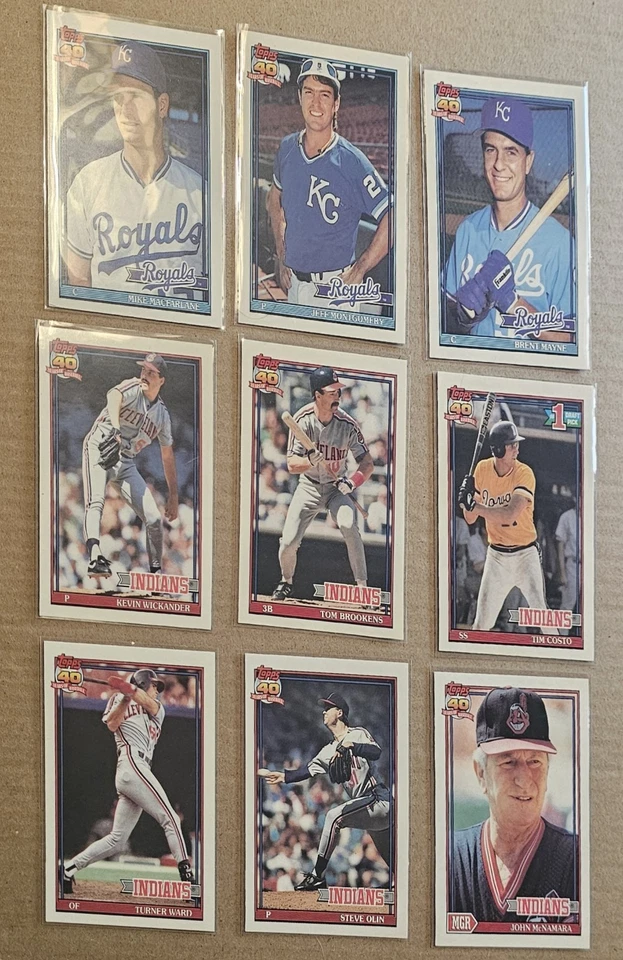 1991 Topps 40 Years Of Baseball Card Lot 9 Indians And Royals Pre-owned  - Image 1 of 4