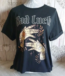 Teemill Rapanui UK 10 Bad Luck Girls To The Front Feminist Eco-Friendly T-Shirt - Picture 1 of 12