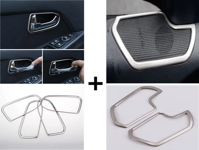 Kit 6 modanature acciaio satinato maniglie+altoparlanti per Kia Sportage 10-15 - Immagine 1 di 4