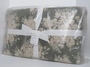 Edredón Pottery Barn Juliette Toile hecho a mano reversible PickStitch King Loden - Imagen 1 de 4