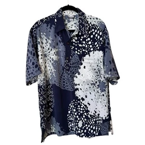 Manuhealii Camicia Uomo Grande Astratta Bottoni Manica Corta Hawaii Vacanze - Foto 1 di 10